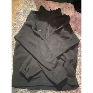 Columbia Mens‎ XL Black Fleece 1/4 Zip Pullover Jacket Long Sleeve Outdoor Warm